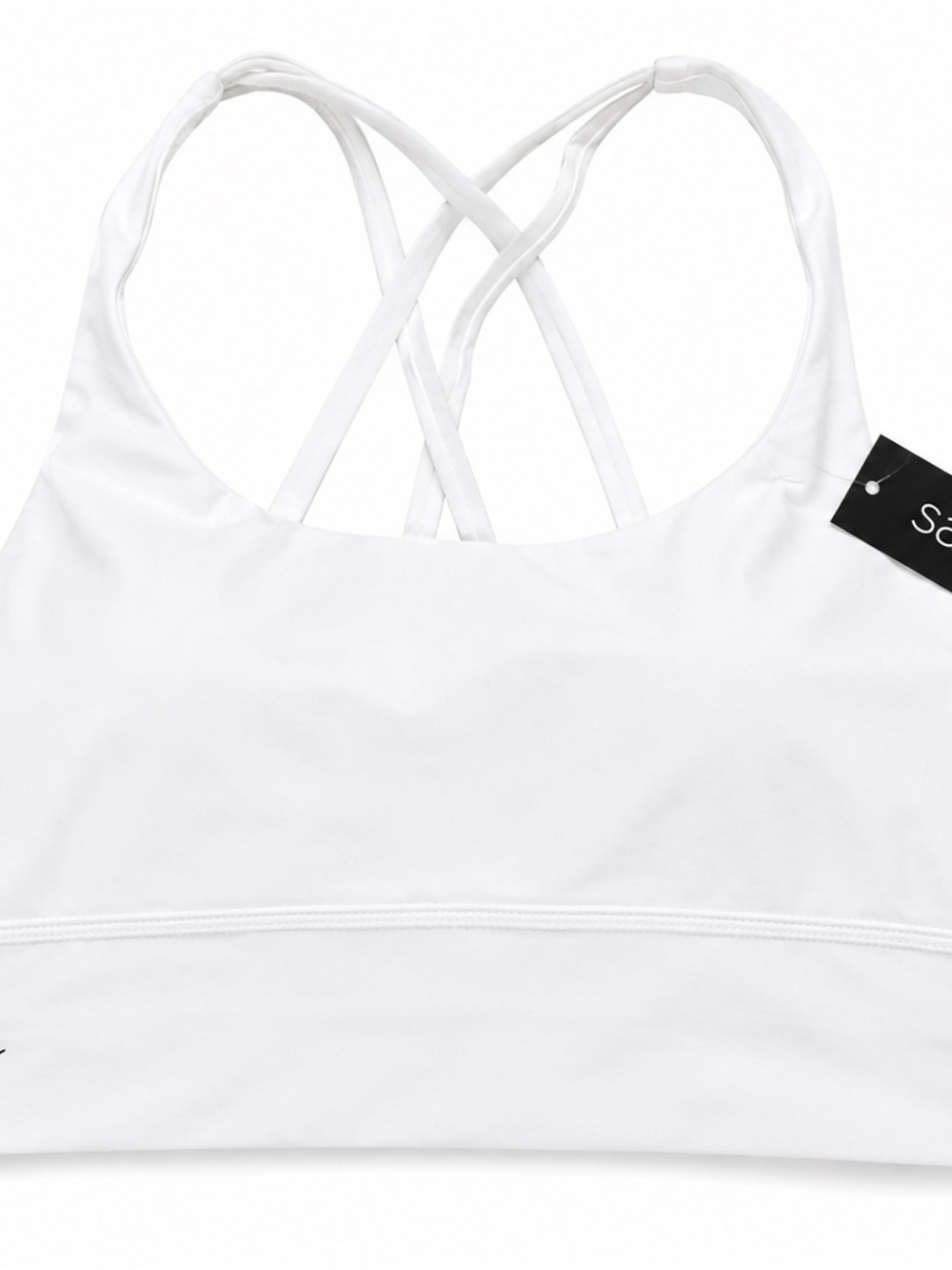 NWT Savvi Fit White Strappy Sports Bra Size Large
